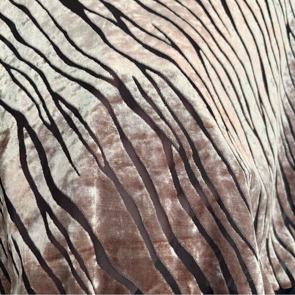 Cream/Brown and Black Velvet Zebra Print Bodysuit - Picture 7 of 11